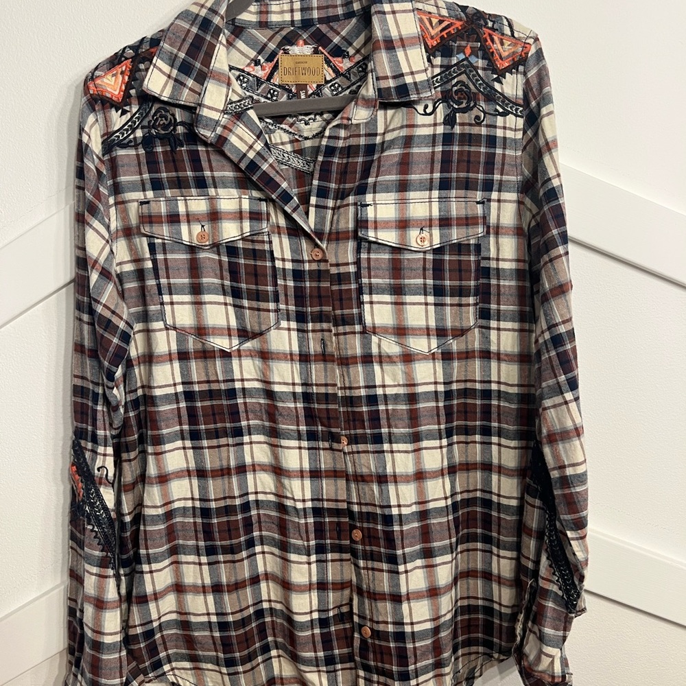 DRIFTWOOD Classic Plaid Shirt with Embroidery